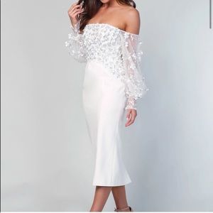 White Runway Clara Midi Dress